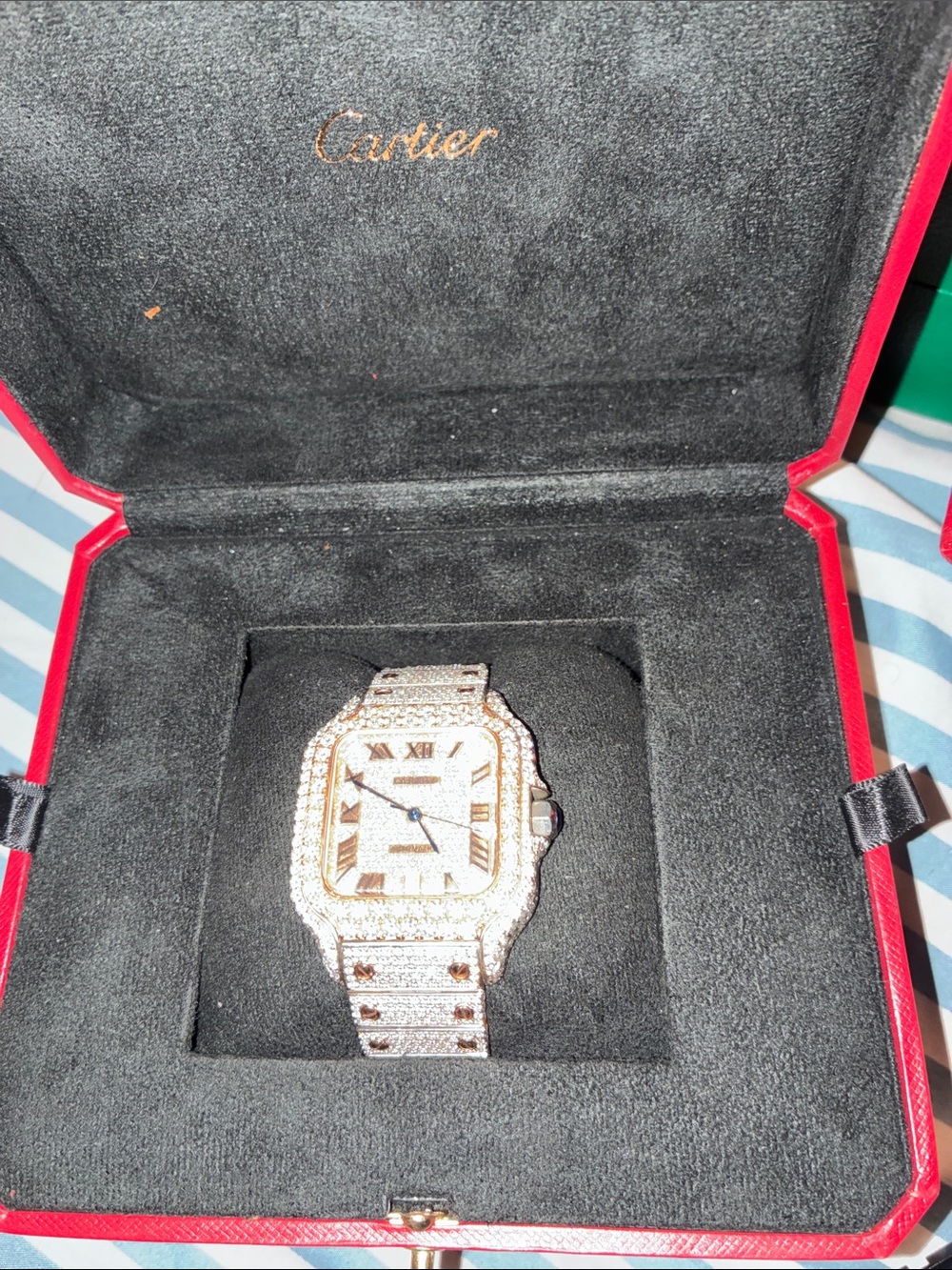 Cartier Men's Diamond Paved Watch - Silver and White